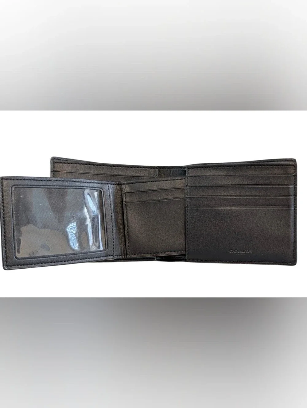 Coach 3 In 1 Men's Black White Wallet With Checker Print